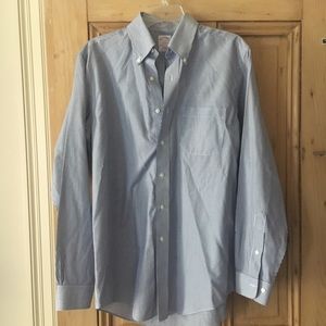 Blue and white striped Brooks Brothers shirt